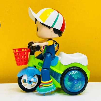 Boy Stunt Tricycle Model Toy Car with Sound and Light