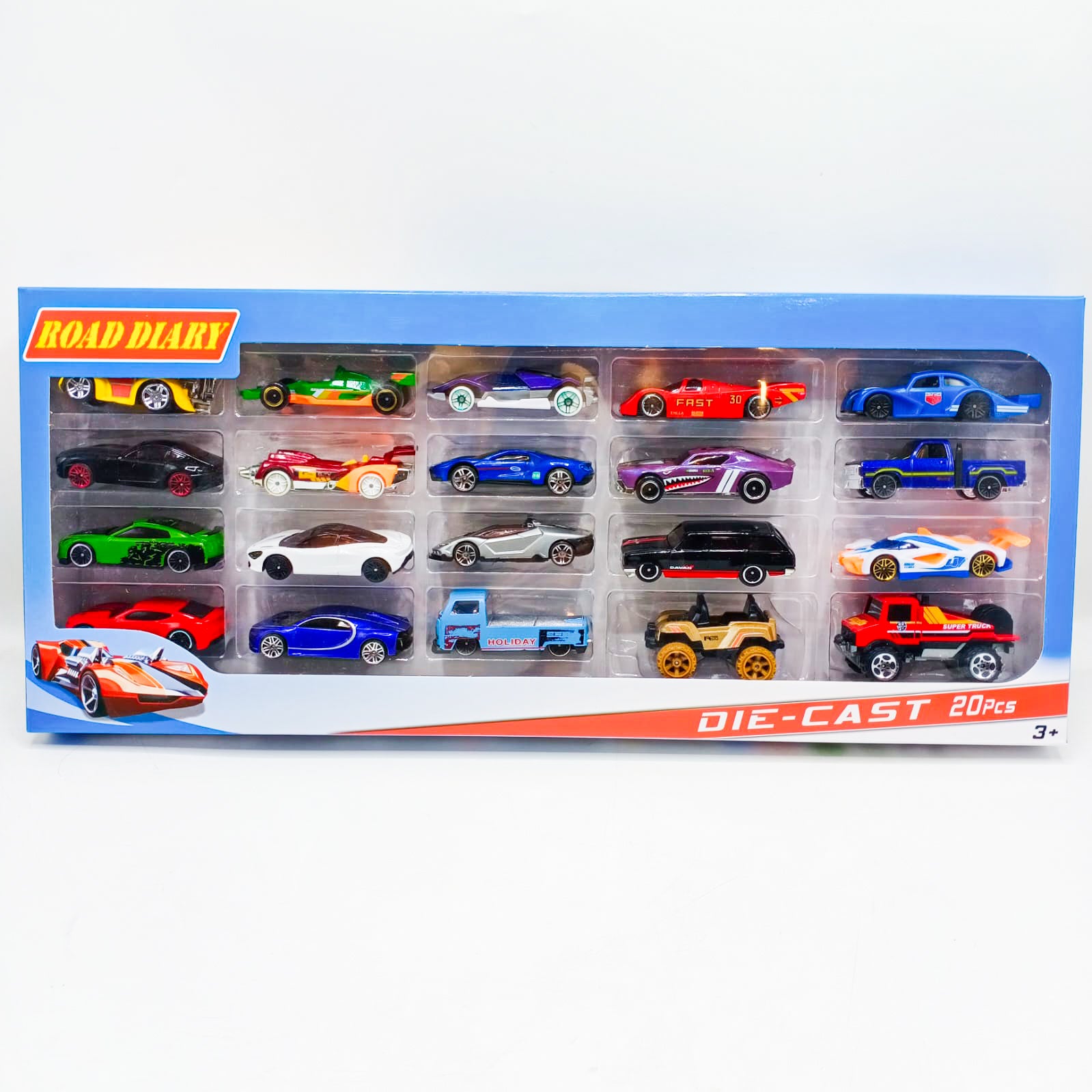 Diecast Hot Wheels Style Set of 20 Vehicles
