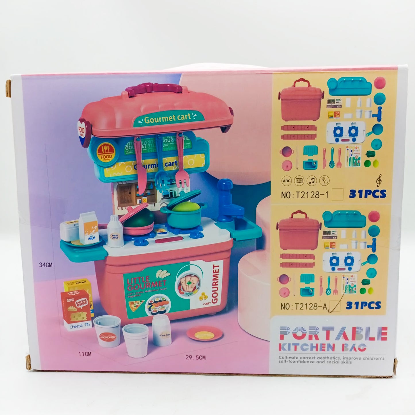 Portable Mini Kitchen Bag Playset Toy Set  For Kids Play