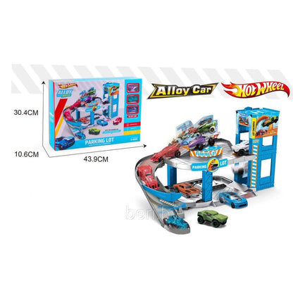 Alloy Car Parking Area Track Game For Children, Parking Lot