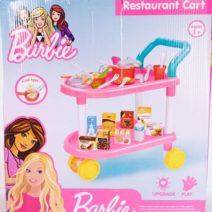 Kitchen Tea Cart Trolley With Kitchen Accessories For Kids Play and Entertainment