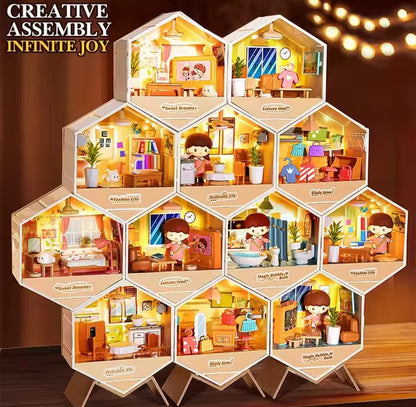 6 in 1 DIY Mini Creative Doll House With 1 Surprise Gift