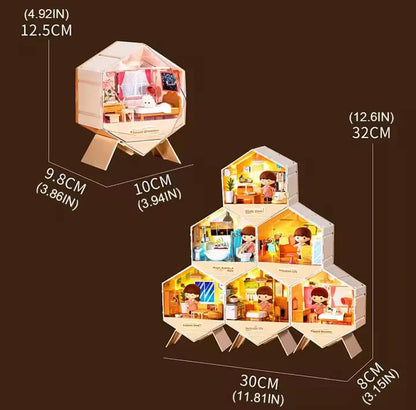 6 in 1 DIY Mini Creative Doll House With 1 Surprise Gift