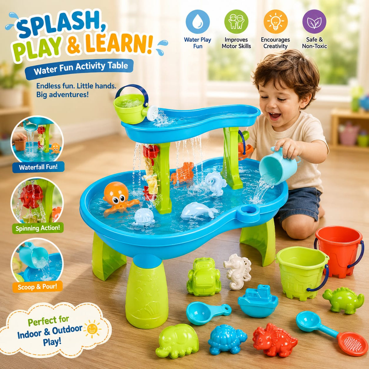 26 PCS Bech Water Table for Toddlers
