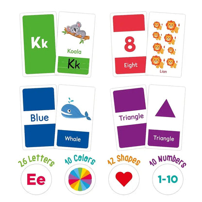 58pcs Educational Flash Cards for Toddlers