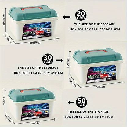 20/30/50pcs Metal Toy Car Set with Ramp Function and Storage Box