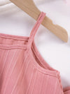 2pcs Baby's Solid Color Textured Cami Top + Casual Wide Leg Pants