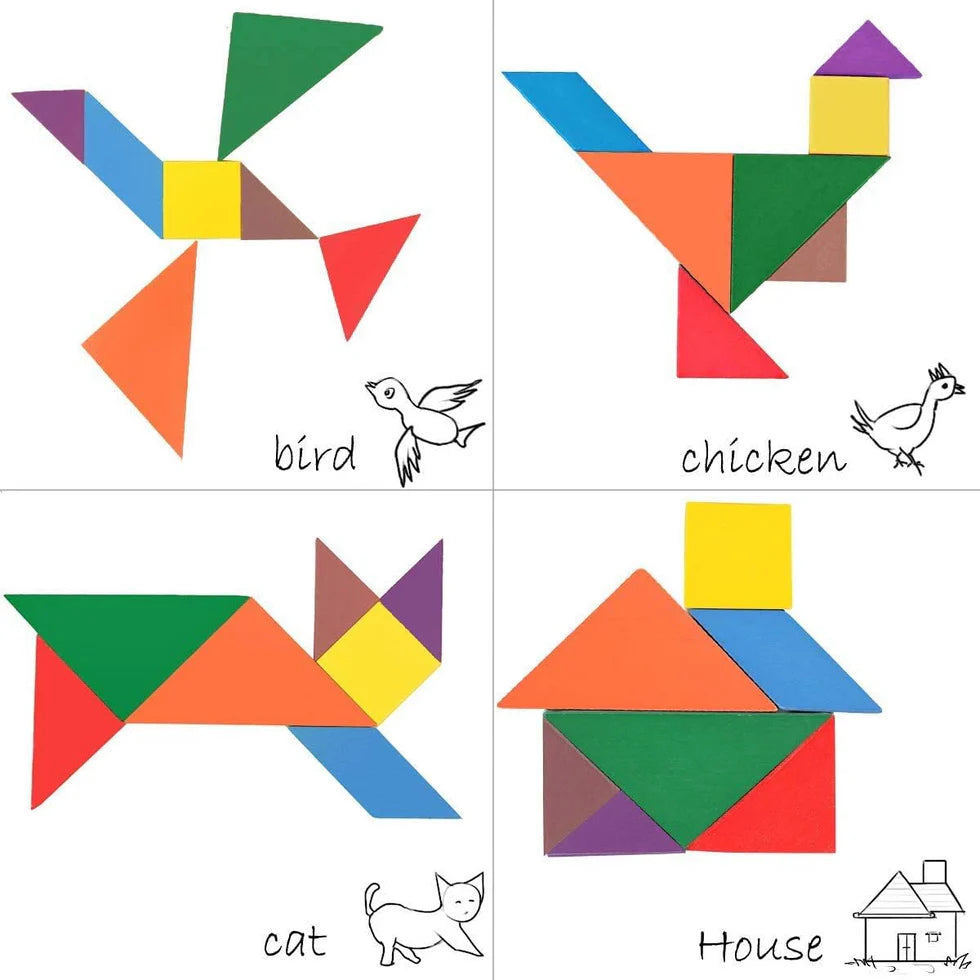 Wooden Tangram Intelligence Puzzle For Kids