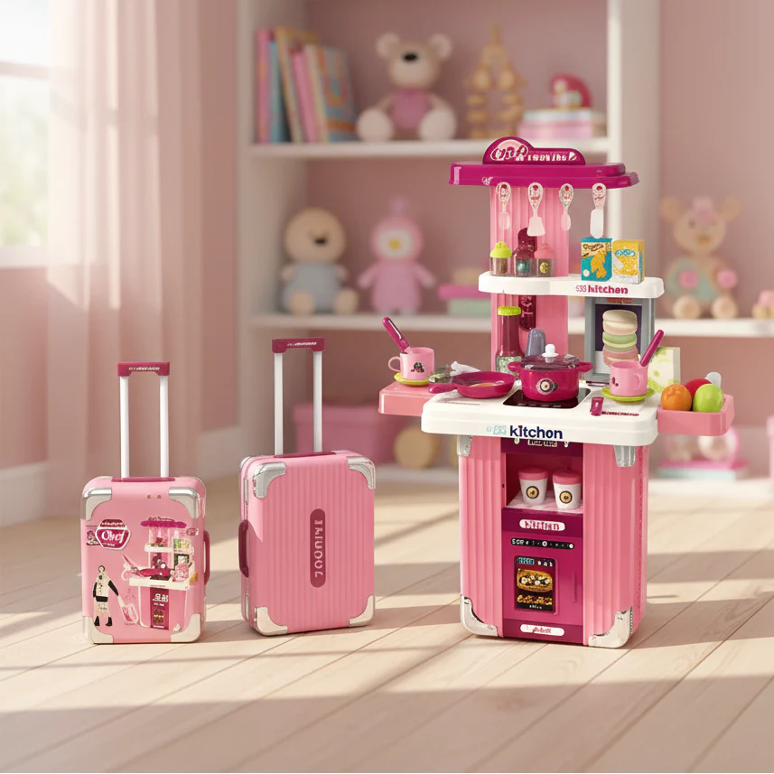 Kitchen Trolley Case Set Pretend Play for Kids