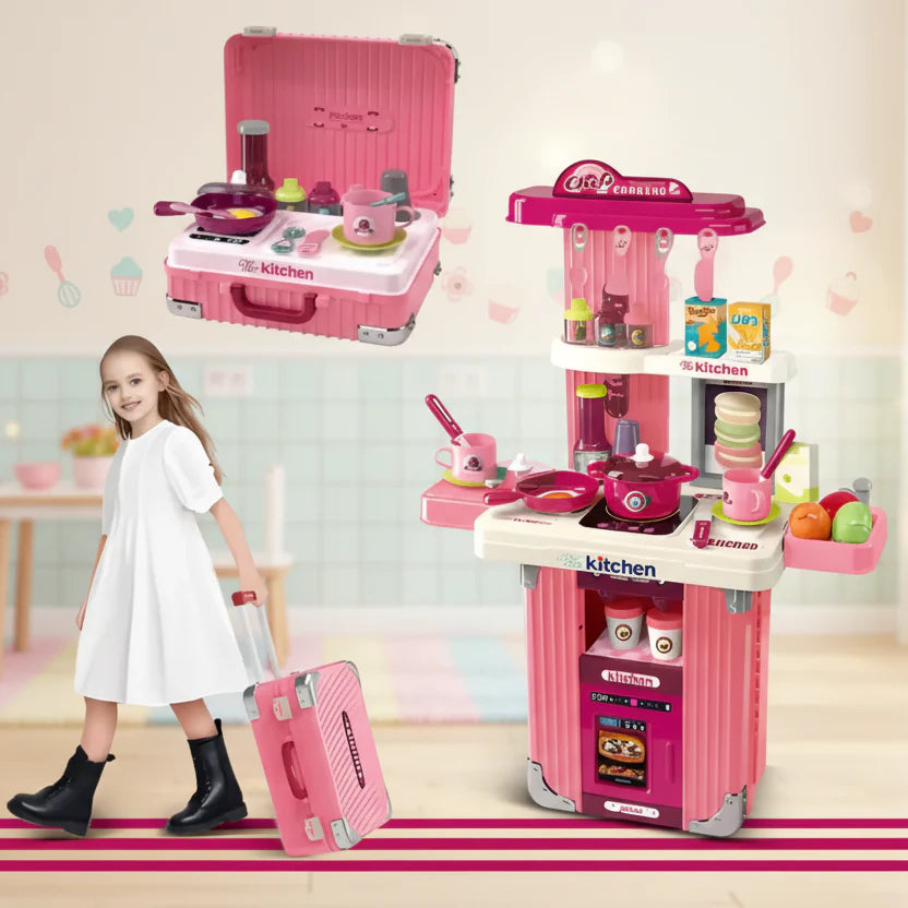 Kitchen Trolley Case Set Pretend Play for Kids