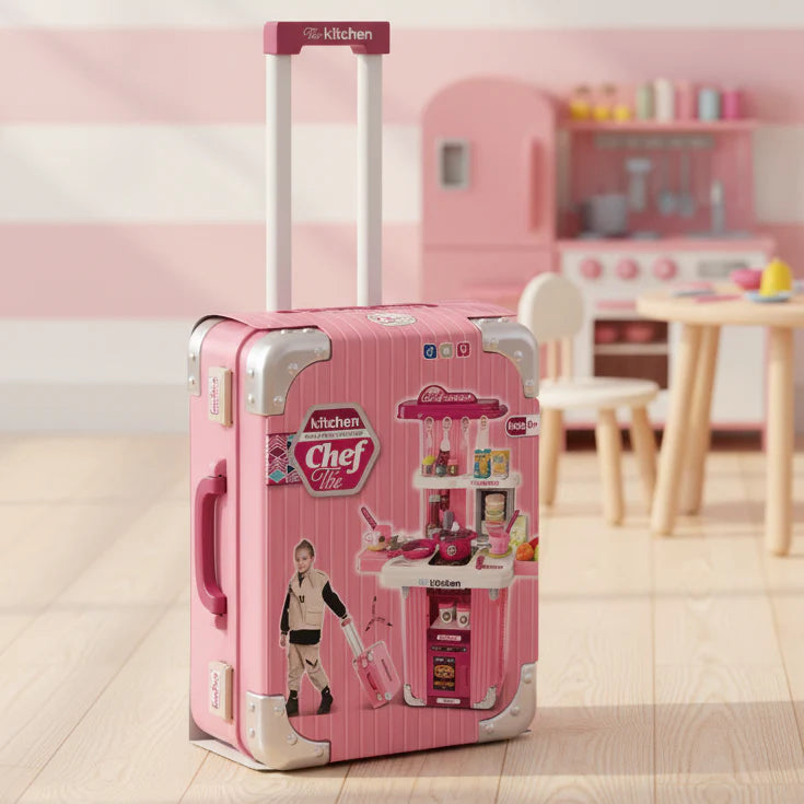Kitchen Trolley Case Set Pretend Play for Kids
