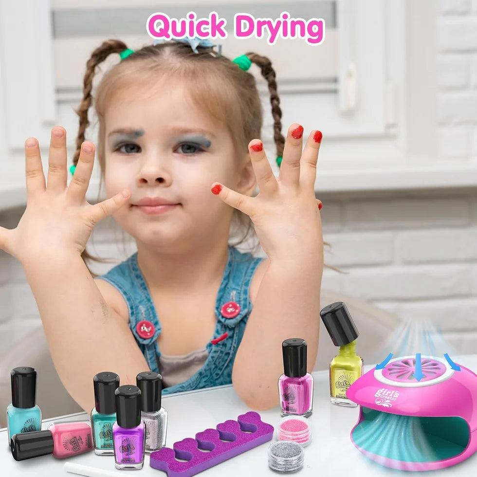 Beauty Nail Polish Kit With Dryer for Kids