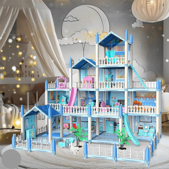 DIY Dreamy Pink Doll house villa Playset