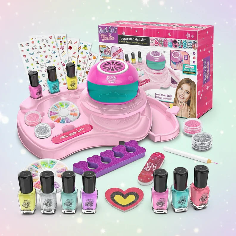 Beauty Nail Polish Kit With Dryer for Kids
