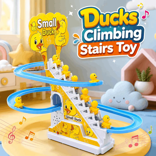 Little Duck Track Slide Electric Climbing Stairs Roller Coaster Toy Set