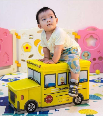 Foldable Kid's Toy Storage Box & Padded Seat