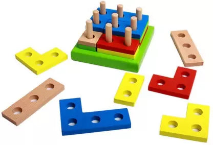 Assemble Geometry Assembly Building Stacking Blocks Brain Teasers Developmental Toys  (