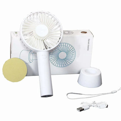 Mini Portable Battery Operated Hand Fan Electric USB Rechargeable, Desk Table Big Capacity Powerful Cooler Fan, Pocket Size Battery For Outdoor Travel