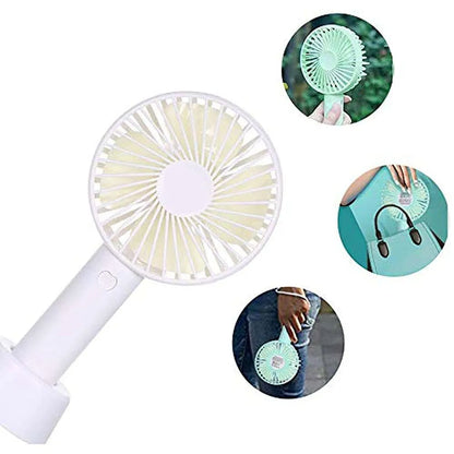 Mini Portable Battery Operated Hand Fan Electric USB Rechargeable, Desk Table Big Capacity Powerful Cooler Fan, Pocket Size Battery For Outdoor Travel