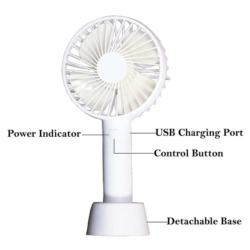 Mini Portable Battery Operated Hand Fan Electric USB Rechargeable, Desk Table Big Capacity Powerful Cooler Fan, Pocket Size Battery For Outdoor Travel
