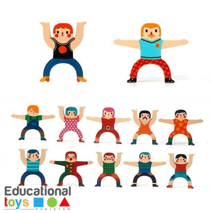 12 Pieces Hercules Stacking Balance Man Blocks Game For Kids