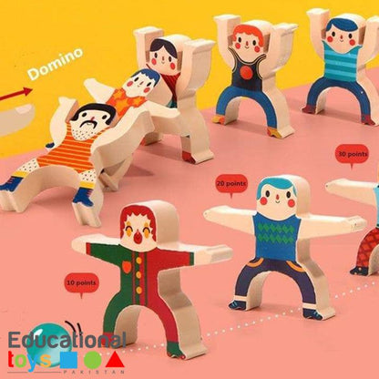 12 Pieces Hercules Stacking Balance Man Blocks Game For Kids