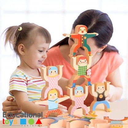 12 Pieces Hercules Stacking Balance Man Blocks Game For Kids