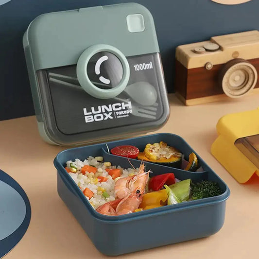 Camera Lunch Box, Microwave Lunch Box With Spoon Fork