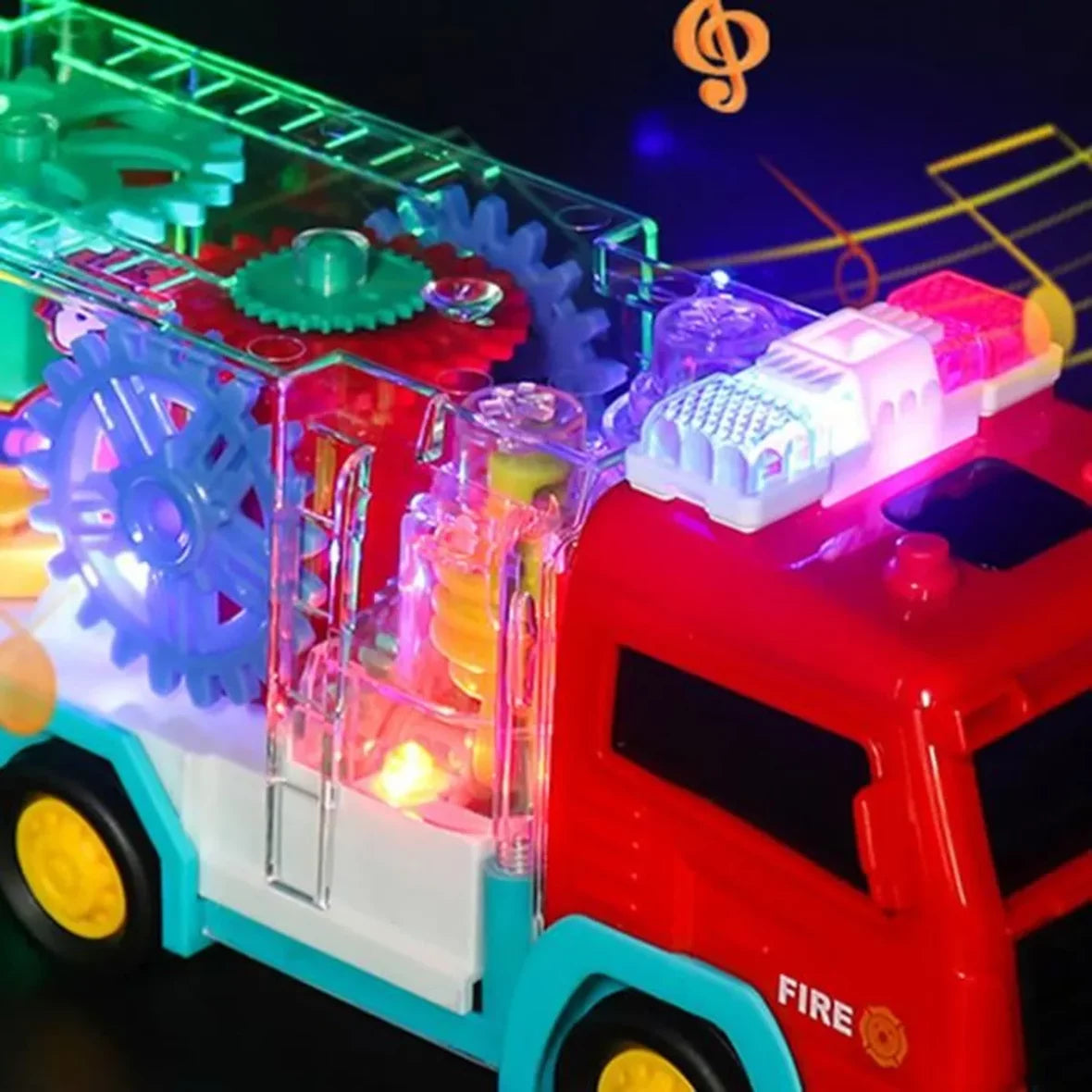 Electric Transparent Gear Fire Truck