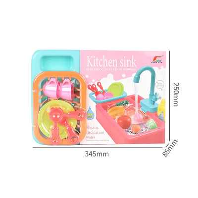 Kitchen Sink Electric Dishwasher Kitchen Toy for Home Kindergarten for Children Kid Boys and Girls