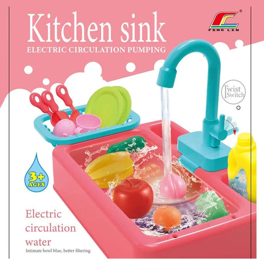 Kitchen Sink Electric Dishwasher Kitchen Toy for Home Kindergarten for Children Kid Boys and Girls