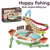 Happy Fishing Multi-function Slide Track Toy Storytelling Colorful Lights Stairs Electric Fishing Game Table Toy Set