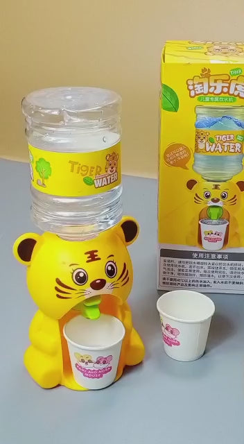 Mini Water Dispenser Cartoon Tiger Water Dispenser For Kids Pretend Play Toys Drinking Water Fountains For Kids Gift