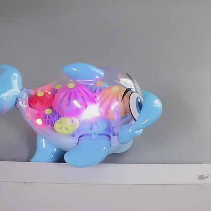 Musical Electrical Universal Dolphin Gear Transparent Toy For Kids And Toddlers