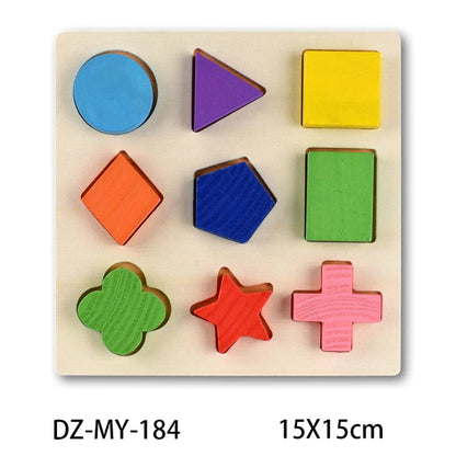 New Wooden Baby Toys Montessori Wooden Puzzle Hand Grab Board Educational Wood Puzzles