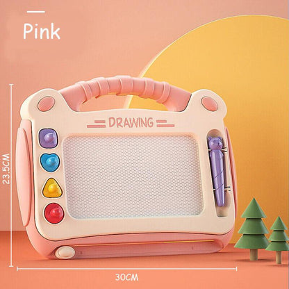 Magnetic Drawing Board Kids, Erasable Magnetic Drawing Board Colorful Writing Board with Stand Doodle Sketch Pad Educational Learning Montessori Toys Gift for Toddlers Boys Girls