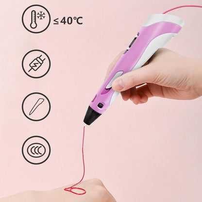 3D Printing Pen with LCD Display Compatible with 1.75mm PLA/ABS Filament USB