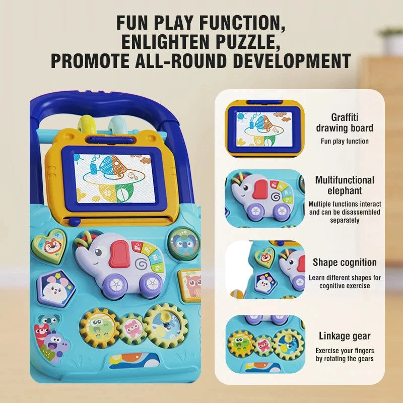 Baby Walker Multifunction Toddler Trolley Musical Drawing Walker Exercise