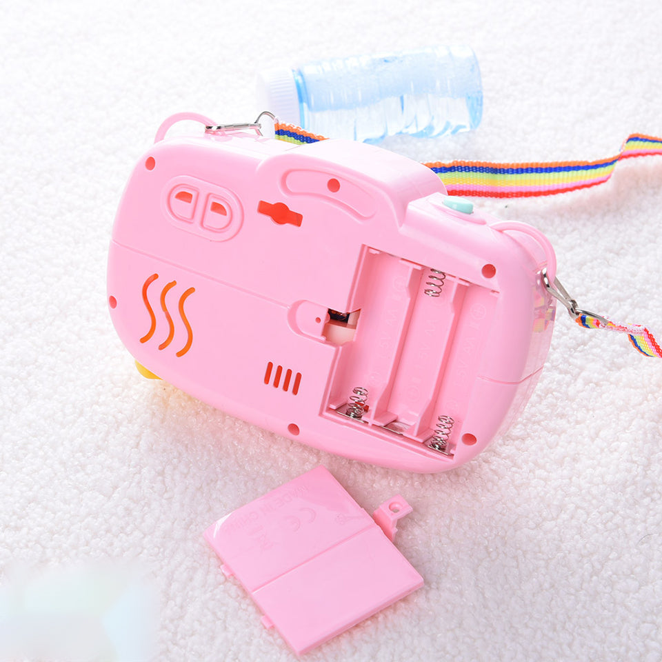 Musical and Light Bear Water Bubble Making Machine Camera Toy For Children