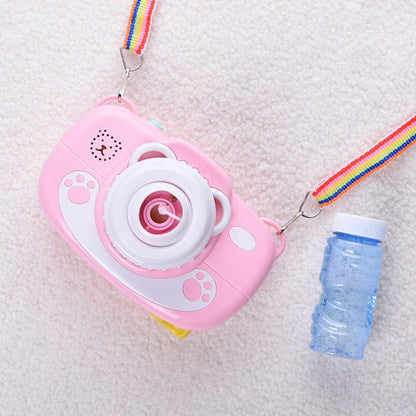 Musical and Light Bear Water Bubble Making Machine Camera Toy For Children