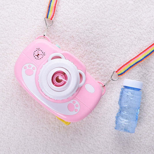 Musical and Light Bear Water Bubble Making Machine Camera Toy For Children
