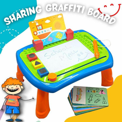 Sharing Graffiti Board Compact And Portable, Easy to set up & store, Mess-free learning and Education fun Board