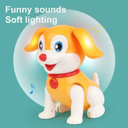 Crawling Musical Dancing Cute Cartoon Dog Toy for Kids with LED Lights