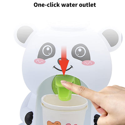Mini Panda Water Dispenser Baby Toy Drinking Water Hand Press Water Bottle Pump Cooler Lifelike Cute Children Props Home