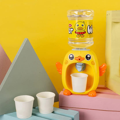 Mini Duck Water Dispenser Light and Music Toy for Kids Drinking Fountain Glass Play