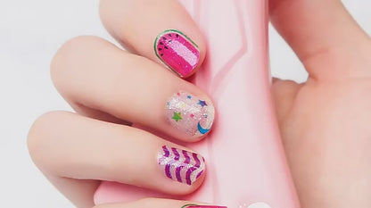 Pink Glam Nail Machine Beauty Set Toy With Nail Stickers For Girl Kids