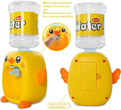 Mini Duck Water Dispenser Light and Music Toy for Kids Drinking Fountain Glass Play