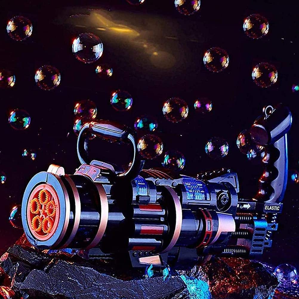 Musical Gatling Bubble Maker Gun With Bubbles Solution For Kids