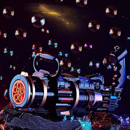 Musical Gatling Bubble Maker Gun With Bubbles Solution For Kids