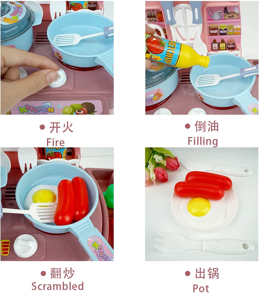 Kitchen Toys Imitated Chef Pretend Cooking Food Play Dinnerware Set